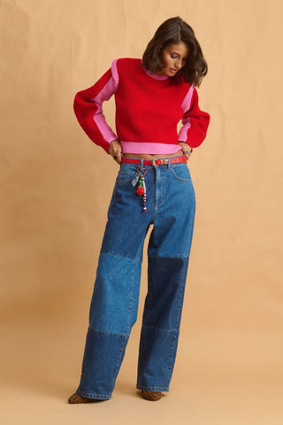 karavan clothing fashion fall winter 25 homecoming collection jenna knitted crop top red pink