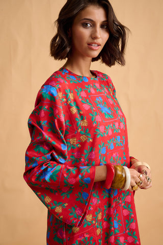 karavan clothing fashion fall winter 25 homecoming collection jolene dress pixel floral red