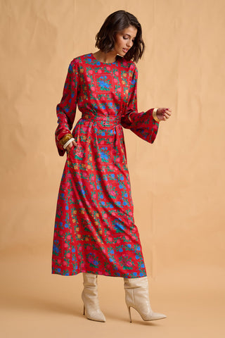 karavan clothing fashion fall winter 25 homecoming collection jolene dress pixel floral red