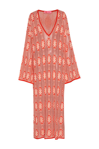 karavan clothing fashion spring summer 26 nai collection josephine knitted dress orange floral