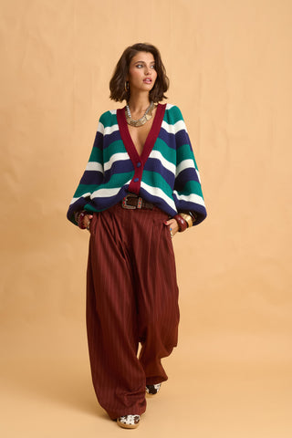 karavan clothing fashion fall winter 25 homecoming collection janice cardigan blue green