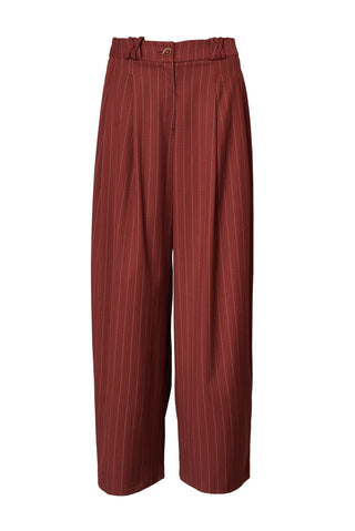 karavan clothing fashion fall winter 25 homecoming collection kaida trousers brown white stripes