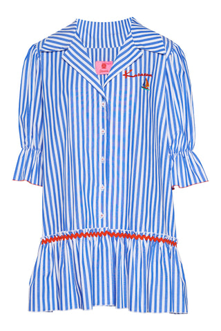karavan clothing fashion spring summer 26 nai collection kalliope mini dress blue stripes