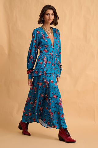 karavan clothing fashion fall winter 25 homecoming collection kasumi dress petrol roses