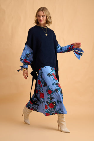 karavan clothing fashion fall winter 25 homecoming collection maxime knitted vest blue