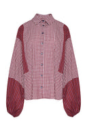 karavan loungewear planet fall winter 26' collection keila shirt burgundy grey