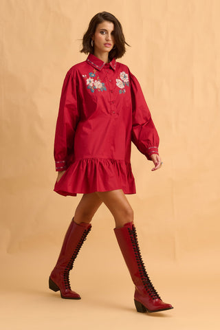 karavan clothing fashion fall winter 25 homecoming collection kesha mini dres red