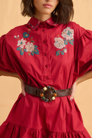 karavan clothing fashion fall winter 25 homecoming collection kesha mini dres red