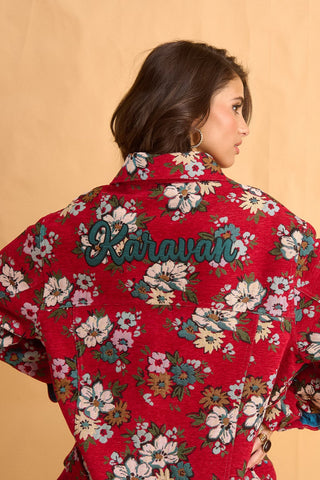 karavan clothing fashion fall winter 25 homecoming collection joyce jacket red floral
