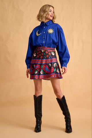 karavan clothing fashion fall winter 25 homecoming collection kinga shirt blue