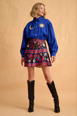 karavan clothing fashion fall winter 25 homecoming collection florinda mini skirt indigo black