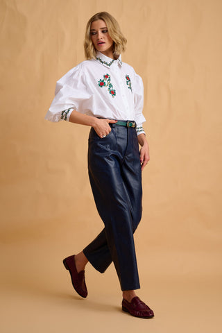 karavan clothing fashion fall winter 25 homecoming collection dion trousers blue crocodile