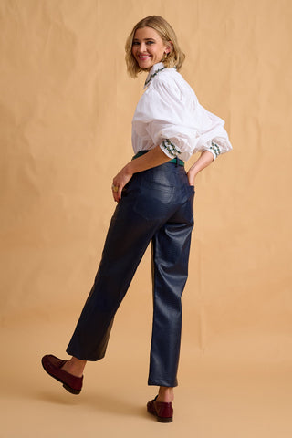 karavan clothing fashion fall winter 25 homecoming collection dion trousers blue crocodile