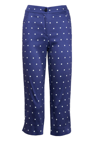 karavan clothing fashion spring summer 26 nai collection kinza capri trousers polka blue