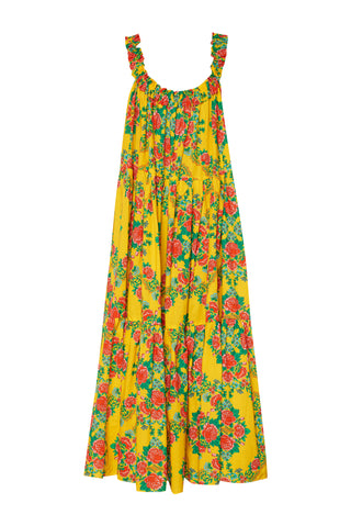 karavan clothing fashion spring summer 26 nai collection laura dress roses yellow