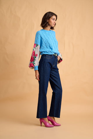 karavan clothing fashion fall winter 25 homecoming collection vera pullover blue floral