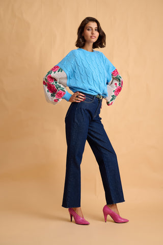 karavan clothing fashion fall winter 25 homecoming collection vera pullover blue floral