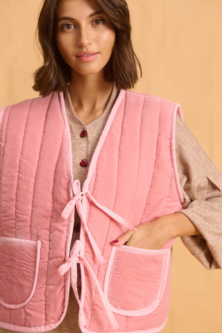 karavan clothing fashion fall winter 25 homecoming homeware collection vest padded pink double face