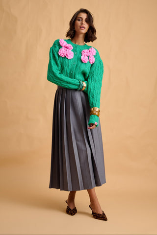 karavan clothing fashion fall winter 25 homecoming collection leslie cardigan green