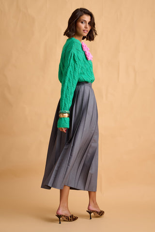 karavan clothing fashion fall winter 25 homecoming collection leslie cardigan green