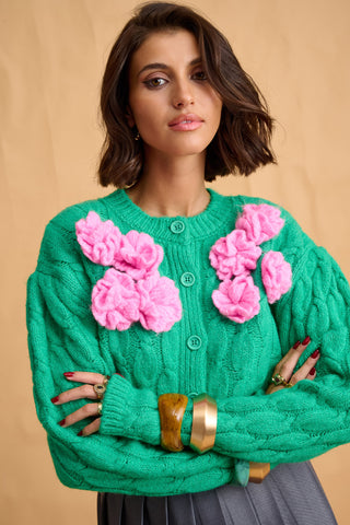 karavan clothing fashion fall winter 25 homecoming collection leslie cardigan green