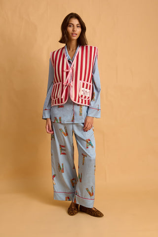 karavan clothing fashion fall winter 25 homecoming homeware collection  light blue letters shirt