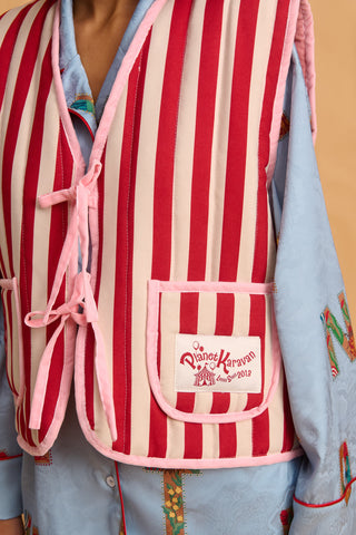 karavan clothing fashion fall winter 25 homecoming homeware collection vest padded pink double face