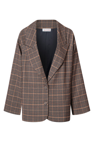 karavan clothing fashion fall winter 25 homecoming krvn collection linda blazer checked brown