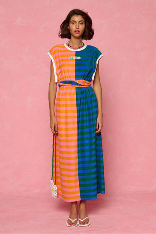 karavan clothing fashion spring summer 26 nai weekendwear collection linda dress orange pink blue red lines