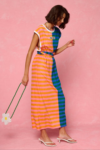 karavan clothing fashion spring summer 26 nai weekendwear collection linda dress orange pink blue red lines