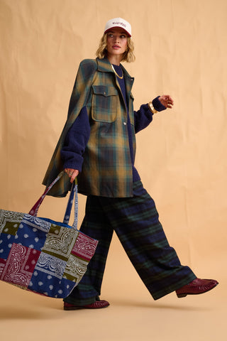 karavan clothing fashion fall winter 25 homecoming collection livia trousers checked blue