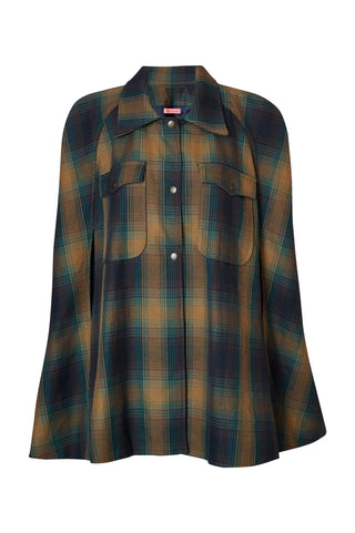 karavan clothing fashion fall winter 25 homecoming collection lizzie cape checked blue green