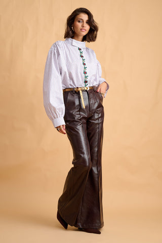 karavan clothing fashion fall winter 25 homecoming collection lilian shirt white floral embroidery