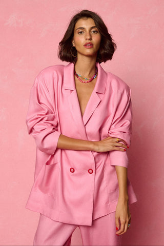 karavan clothing fashion spring summer 26 nai weekendwear collection lucinda blazer pink