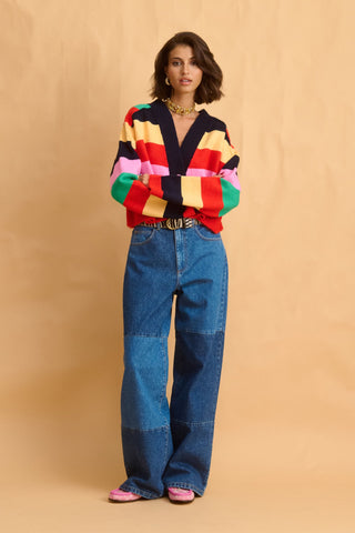 karavan clothing fashion fall winter 25 homecoming collection lucy knitted top multicolor stripes
