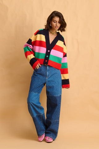 karavan clothing fashion fall winter 25 homecoming collection lucy knitted top multicolor stripes