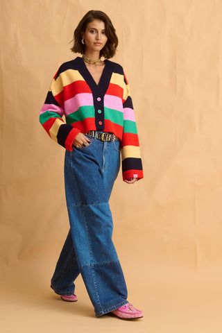 karavan clothing fashion fall winter 25 homecoming collection lucy knitted top multicolor stripes