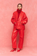 karavan fall winter 26' collection megara jacket faux leather red