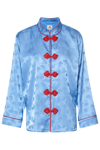 karavan clothing fashion fall winter 25 homecoming homeware collection mandarin shirt light blue