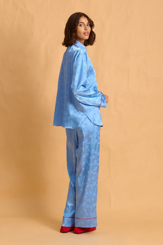 karavan clothing fashion fall winter 25 homecoming homeware collection mandarin shirt light blue