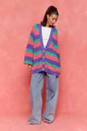 karavan fall winter 26' collection janice knitted cardigan pastel lines