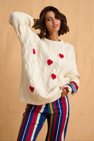 karavan clothing fashion fall winter 25 homecoming krvn collection marlee pullover ivory red hearts