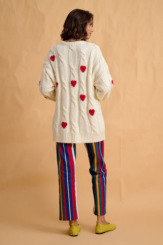 karavan clothing fashion fall winter 25 homecoming krvn collection marlee pullover ivory red hearts