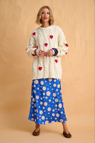 karavan clothing fashion fall winter 25 homecoming krvn collection marlee pullover ivory red hearts