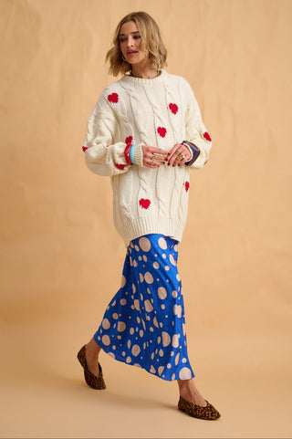 karavan clothing fashion fall winter 25 homecoming collection eloise skirt polka blue