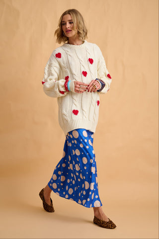 karavan clothing fashion fall winter 25 homecoming krvn collection marlee pullover ivory red hearts