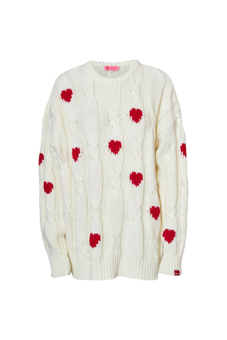 karavan clothing fashion fall winter 25 homecoming krvn collection marlee pullover ivory red hearts