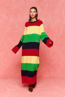 karavan fall winter 26' collection marlene knitted dress multicolor lines