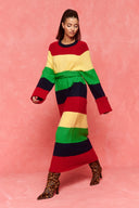 karavan fall winter 26' collection marlene knitted dress multicolor lines