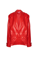 karavan fall winter 26' collection megara jacket faux leather red